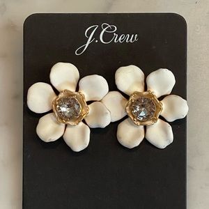 JCrew, J Crew, white flower stud earrings.  New with tags.
